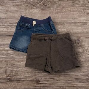 Cat & Jack Baby Boy 12m Denim and Gray Shorts Set